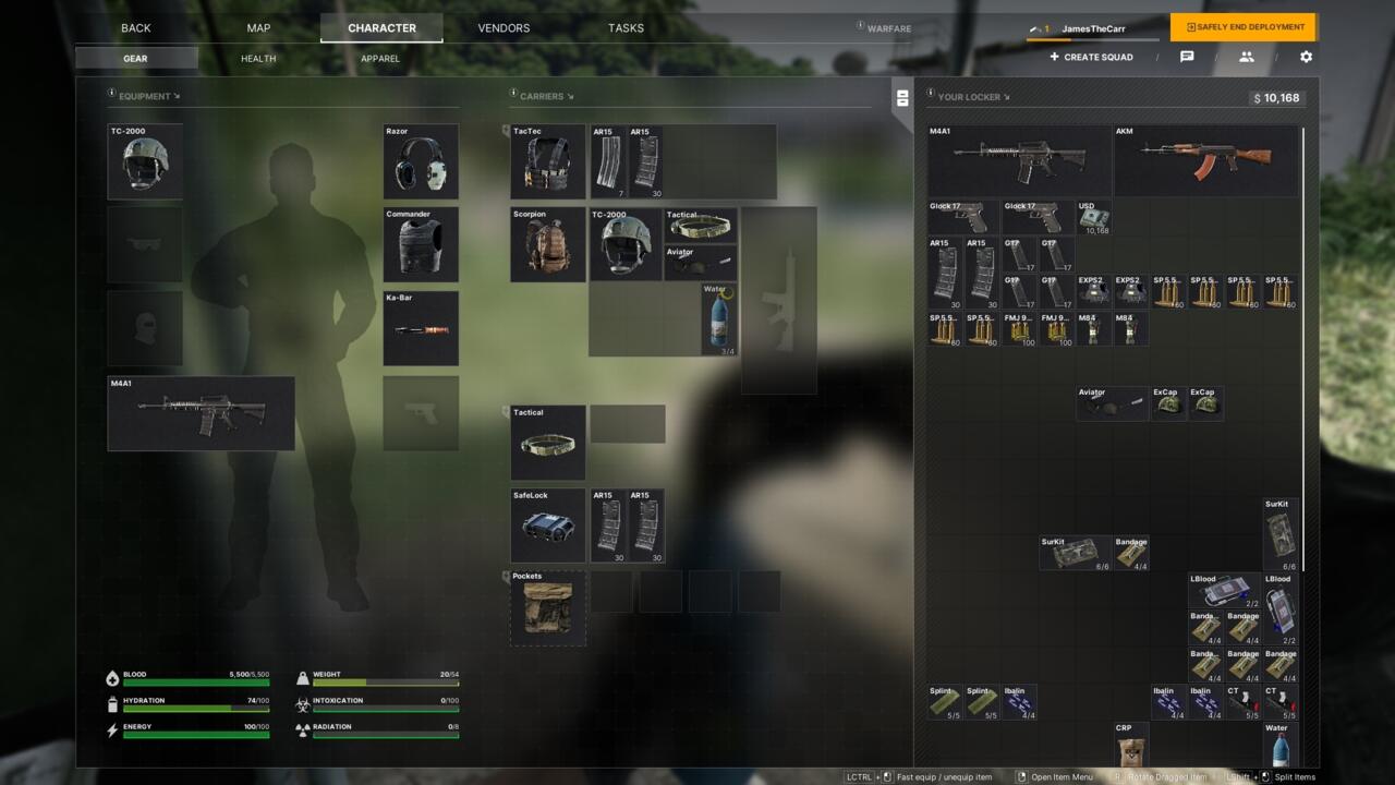 Recover your gear upon death or restock